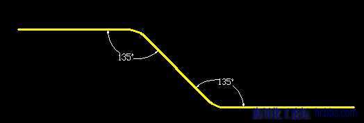 求助各位45度弯头的平面单线图画法