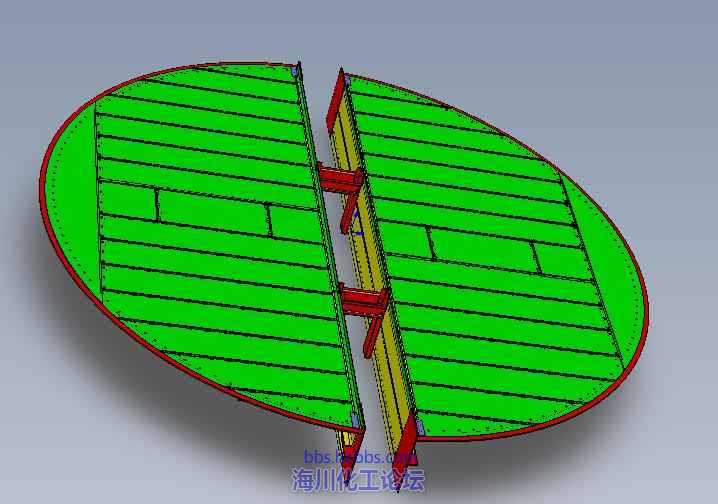 双溢流塔盘的3d展示